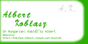albert koblasz business card